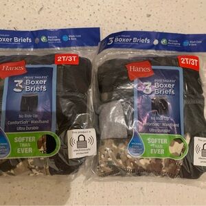 Hanes Boys' Black and Camouflage Boxer Briefs (2 packs)